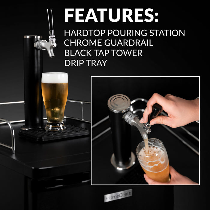 HomeCraft™ 4.9 Cu. Ft. Full Size Kegerator Draft Beer Dispenser, Black Stainless Steel