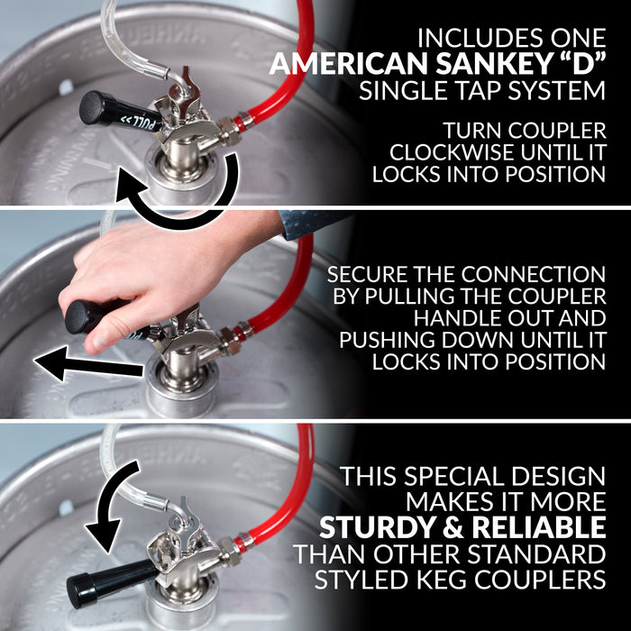 HomeCraft™ 4.9 Cu. Ft. Full Size Kegerator Draft Beer Dispenser, Black Stainless Steel