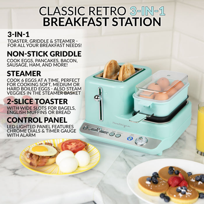 Retro 3-in-1 Breakfast Station, Aqua