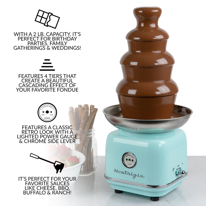 Classic Retro 4-Tier 2-Pound Chocolate Fondue Fountain