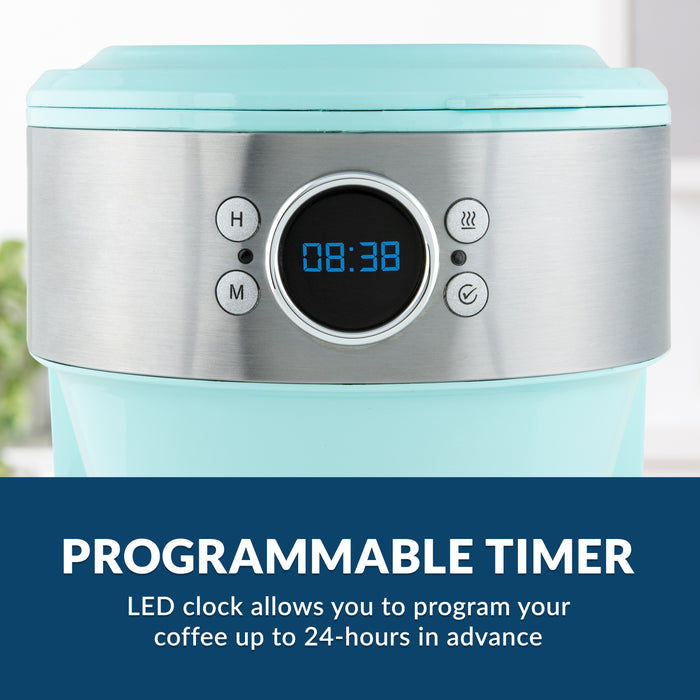 12 Cup Retro Coffee Maker, Aqua