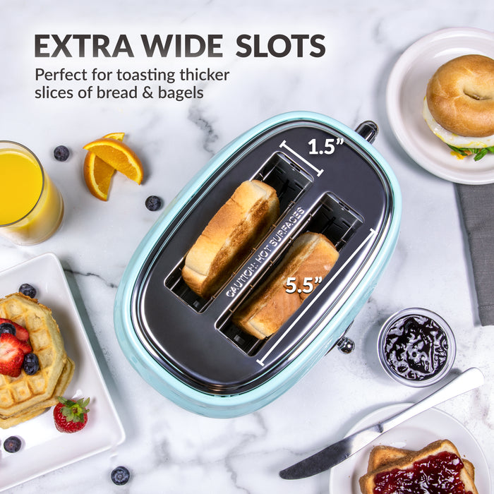 Classic Retro 2-Slice Toaster, Aqua