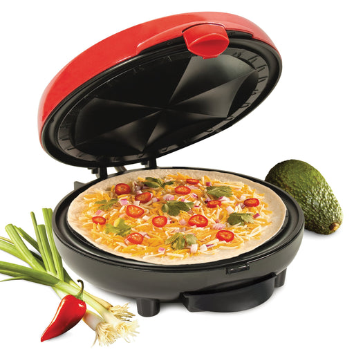 6-Wedge Electric Quesadilla Maker with Extra Stuffing Latch