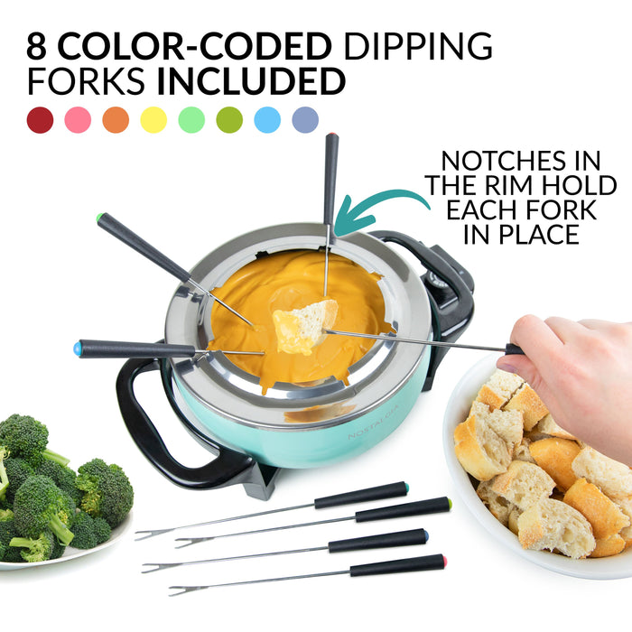 Nostalgia 12-Cup Electric Fondue Pot, Aqua