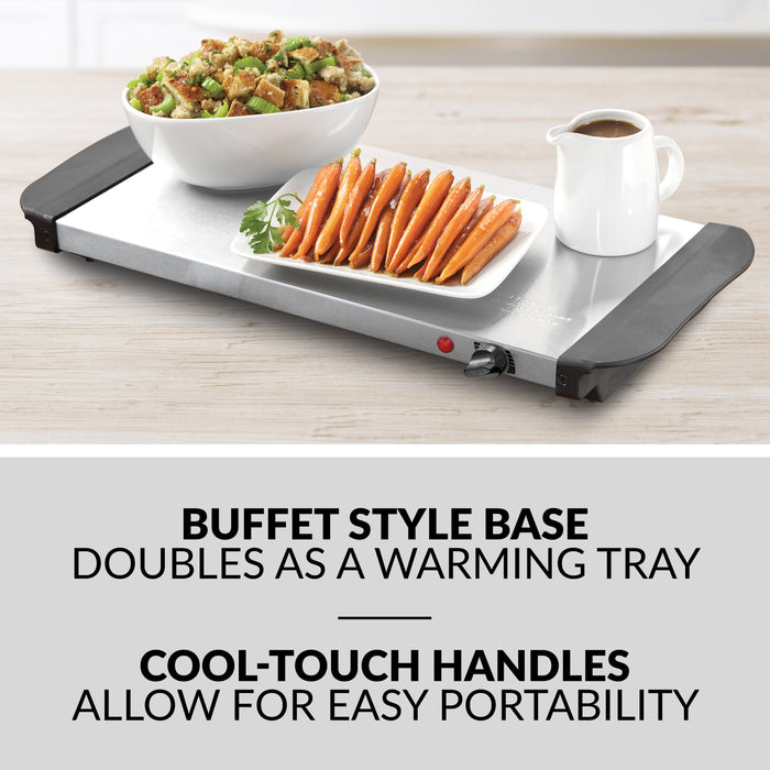 HomeCraft™ HCBS15SS 3-Station 1.5-Quart Stainless Steel Buffet Server & Warming Tray