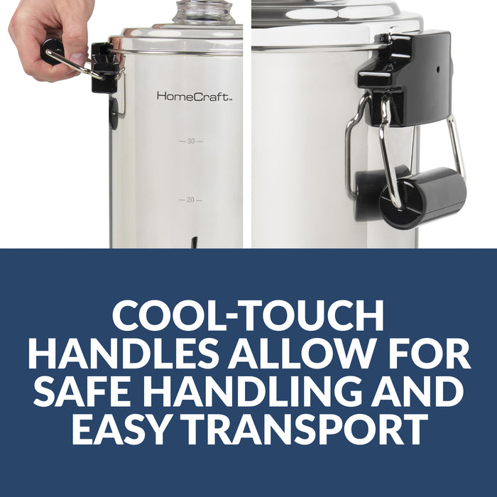 HomeCraft Quick-Brewing 1000-Watt Automatic 30-Cup Coffee Urn - Stainless Steel