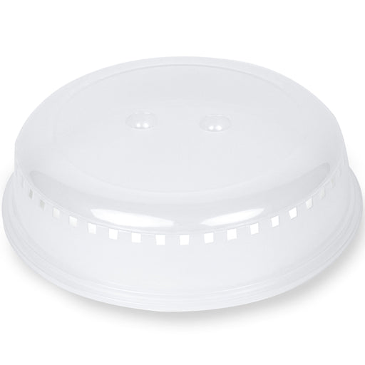 HomeCraft 10-Inch Microwave Plate Cover Shield with Insert Handles & Ventilation, Clear