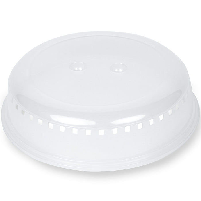 HomeCraft 10-Inch Microwave Plate Cover Shield with Insert Handles & Ventilation, Clear