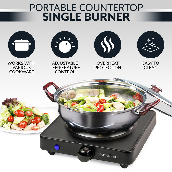 HomeCraft™ Single Burner Hot Plate