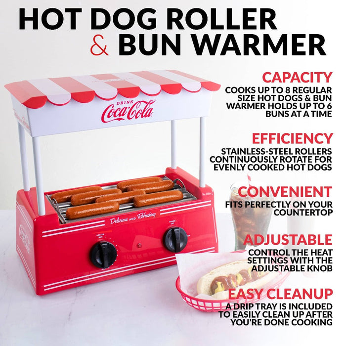 Coca-Cola® Hot Dog Roller and Bun Warmer, 8 Hot Dog and 6 Bun Capacity