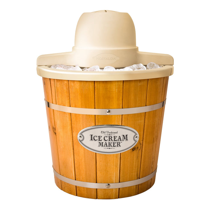 Nostalgia 4-Quart Electric Wood Bucket Ice Cream Maker