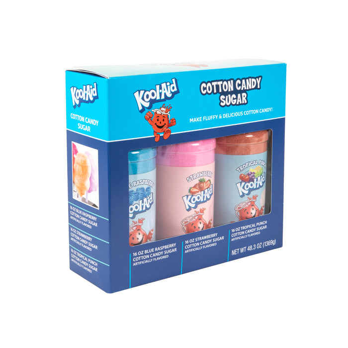 Kool-Aid Cotton Candy Flossing Sugar – Blue Raspberry, Strawberry, Tropical Punch – 3 Pack