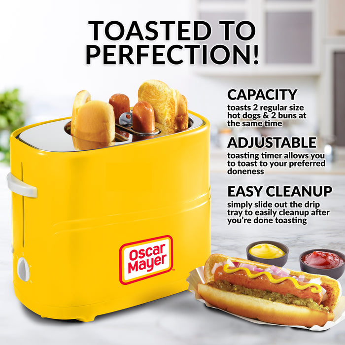 Oscar Mayer 2 Slot Hot Dog and Bun Toaster with Mini Tongs