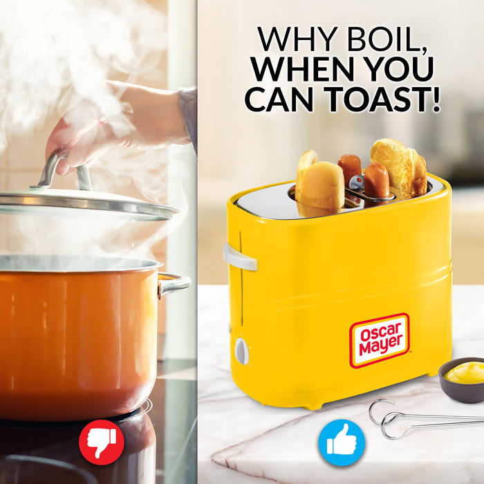 Oscar Mayer 2 Slot Hot Dog and Bun Toaster with Mini Tongs