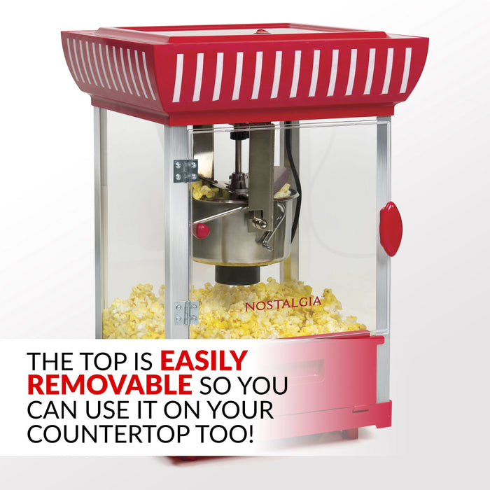 48-Inch 2.5-Oz. Popcorn Cart, Red/White