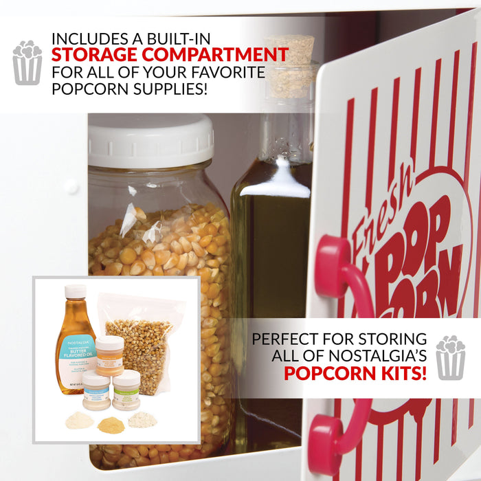 48-Inch 2.5-Oz. Popcorn Cart, Red/White