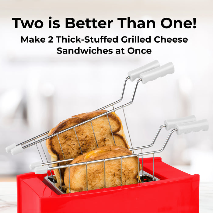 Coca-Cola® Grilled Cheese Toaster with Easy-Clean Toaster Baskets and Adjustable Toasting Dial