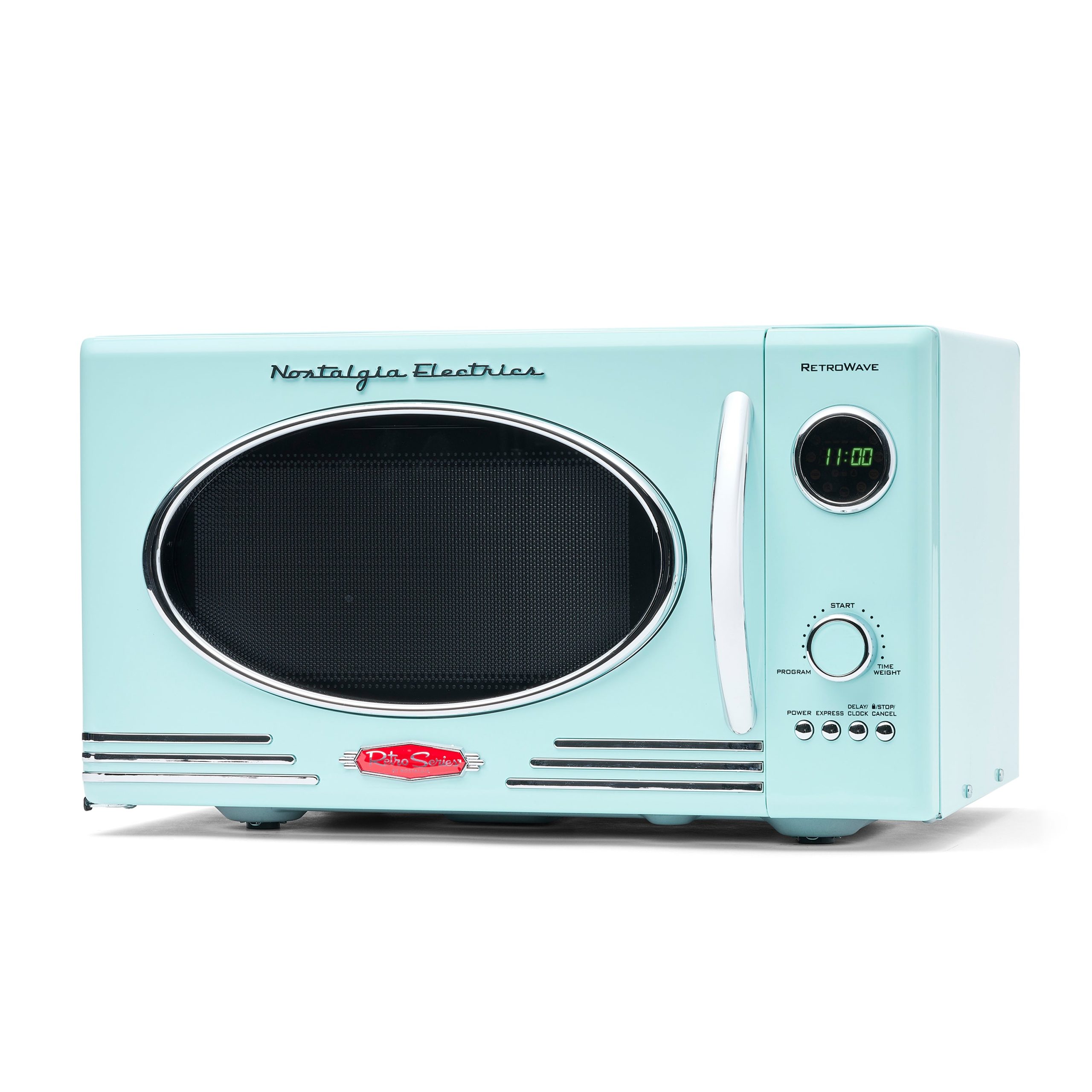 Retro 0.9 Cubic Foot 800-Watt Countertop Microwave Oven - Aqua