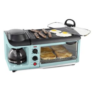 Retro 3-in-1 Family Size Breakfast Station. Aqua