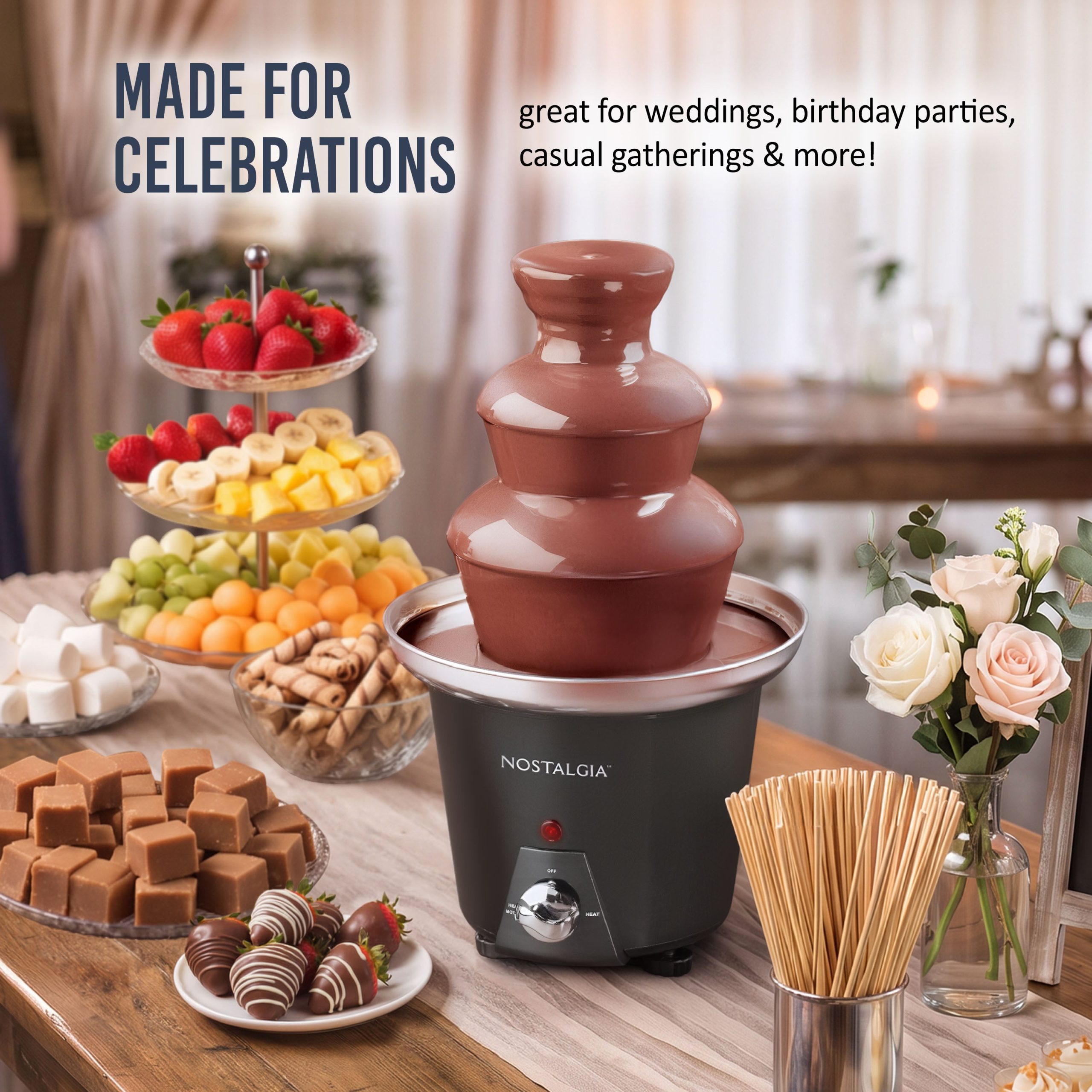 3-Tier 1.5-Pound Chocolate Fondue Fountain - Image 5