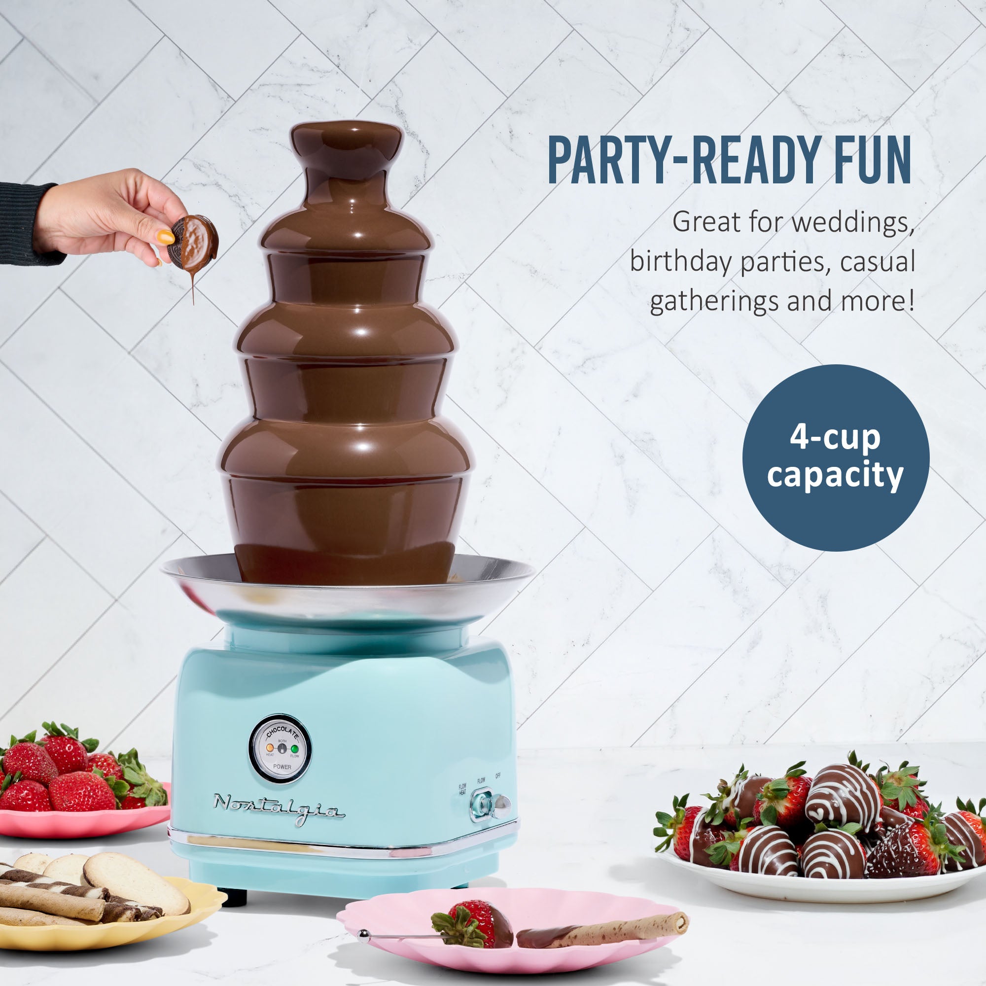 Classic Retro 4-Tier 2-Pound Chocolate Fondue Fountain - Image 2