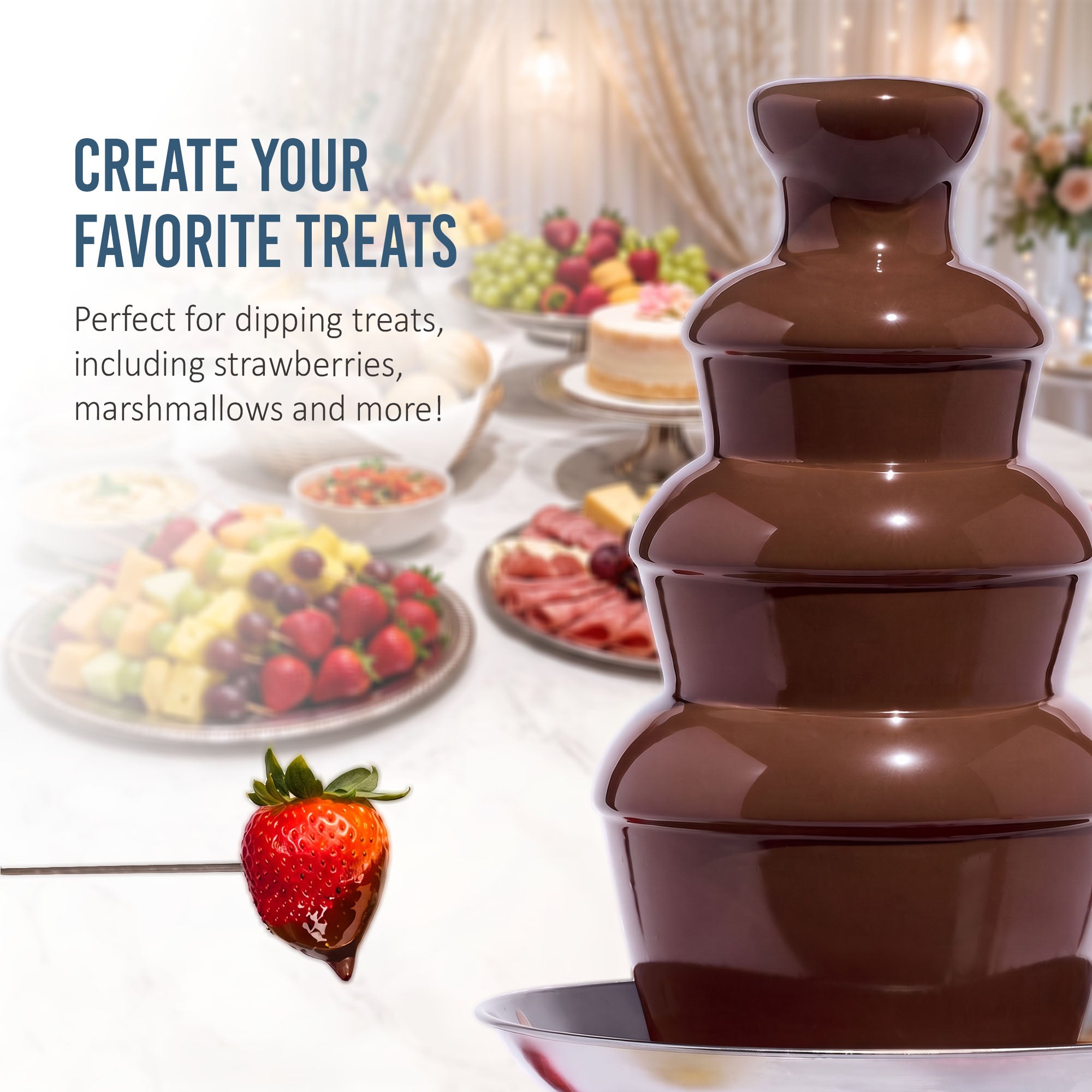 Classic Retro 4-Tier 2-Pound Chocolate Fondue Fountain - Image 3