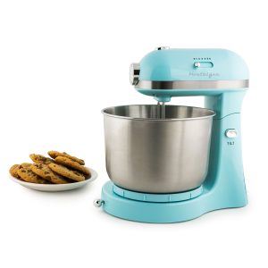3.5 Qt Retro Stand Mixer with Tilt Head and Stainless Steel Bowl. Aqua