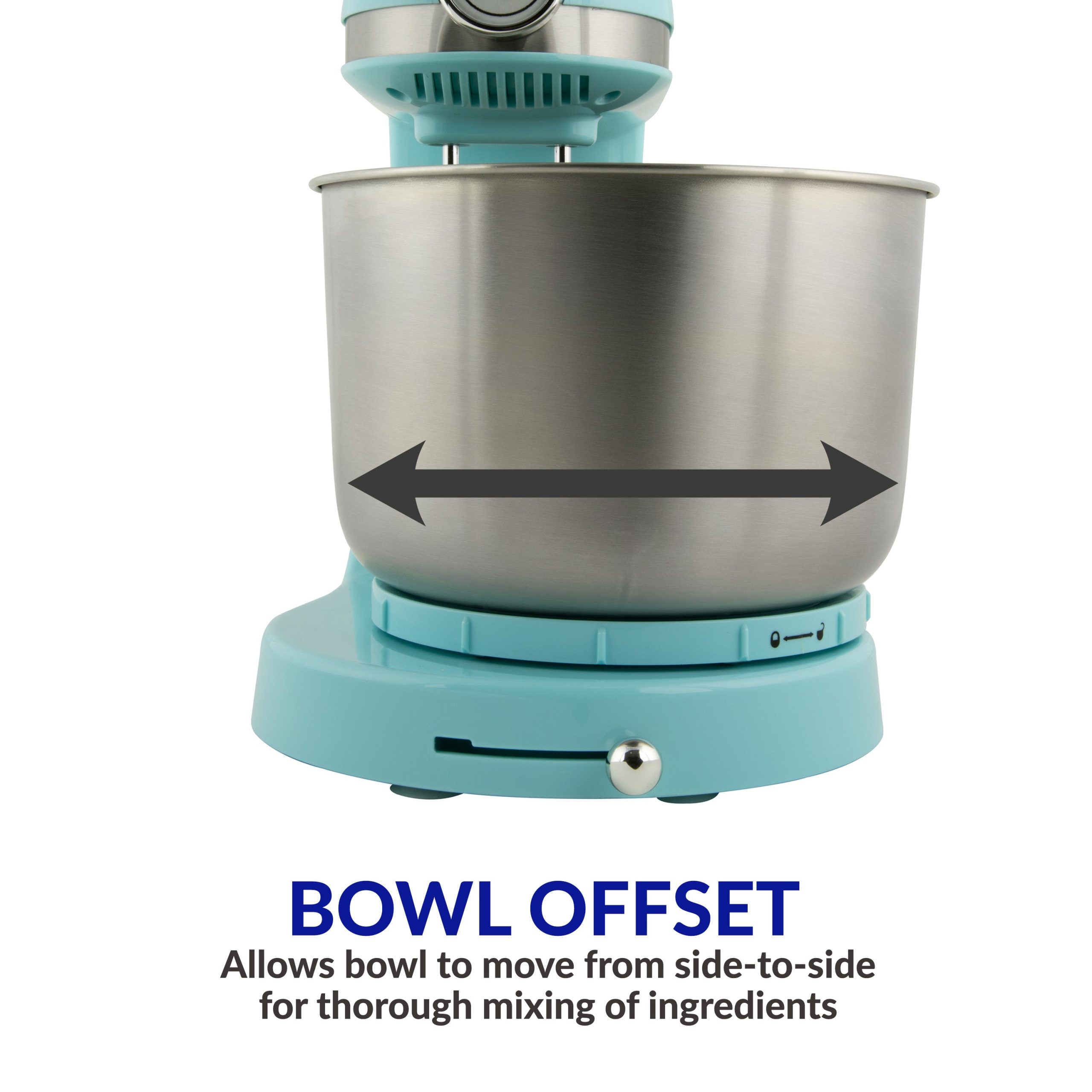 3.5 Qt Retro Stand Mixer with Tilt Head and Stainless Steel Bowl. Aqua - Image 3