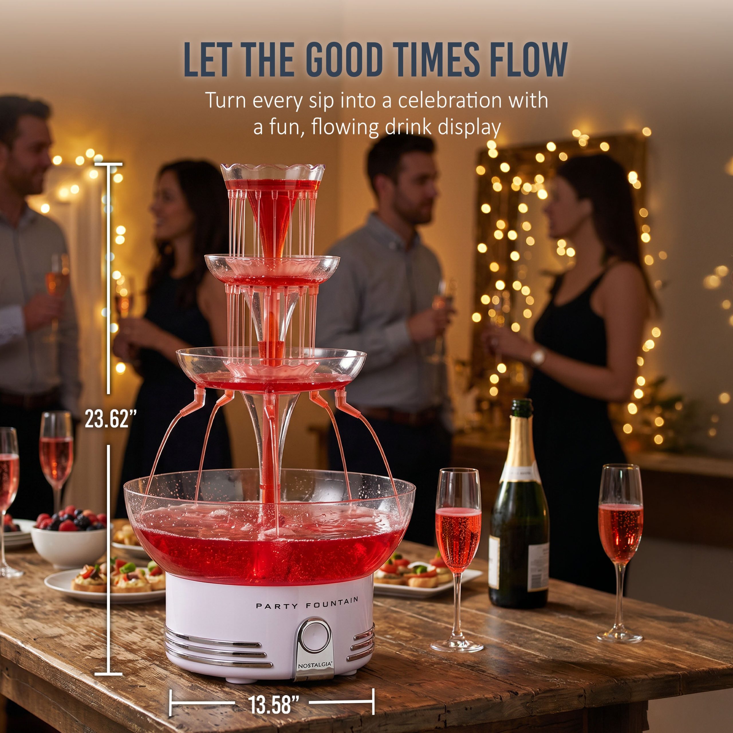 Retro 3-Tier Lighted Party Fountain - Image 2