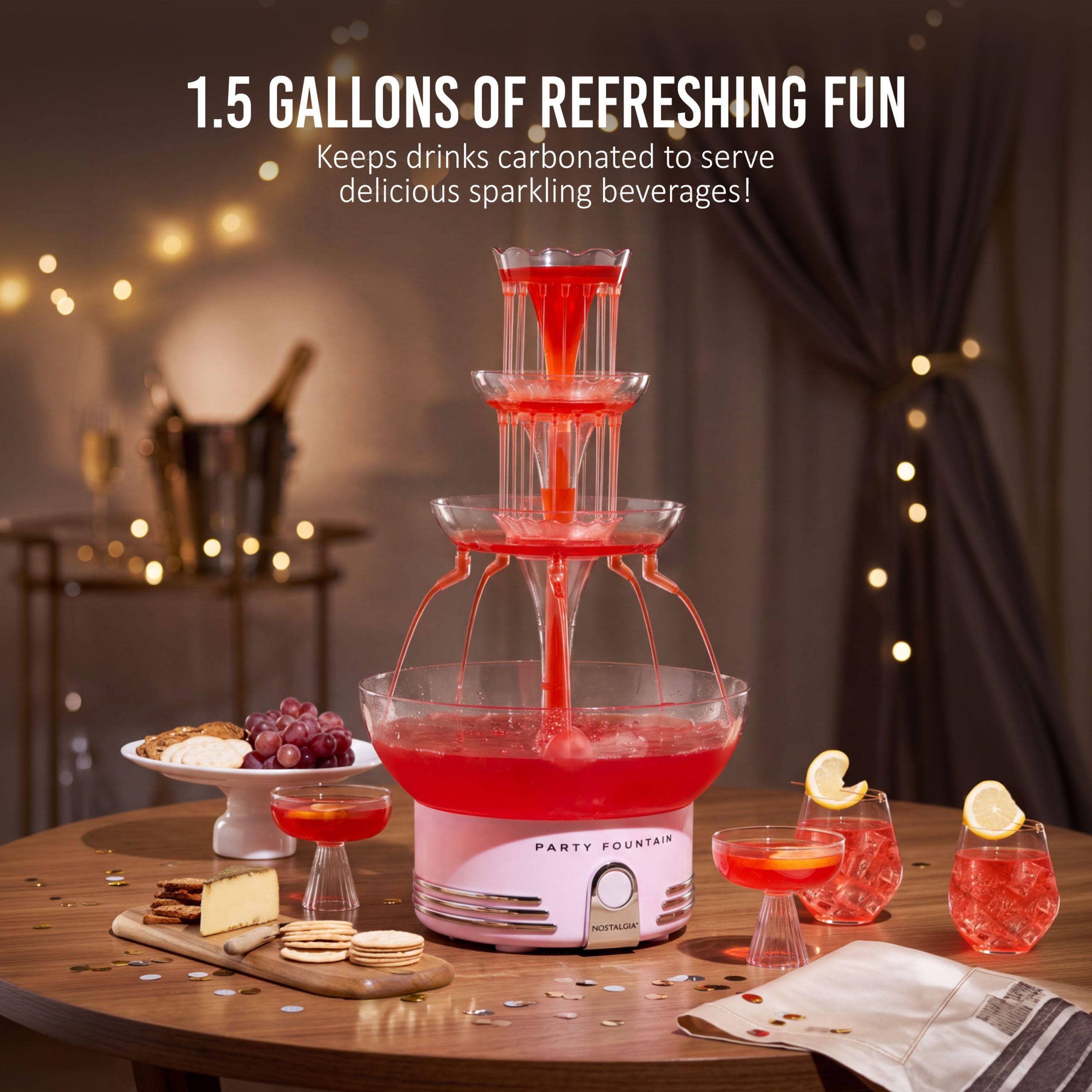 Retro 3-Tier Lighted Party Fountain - Image 4