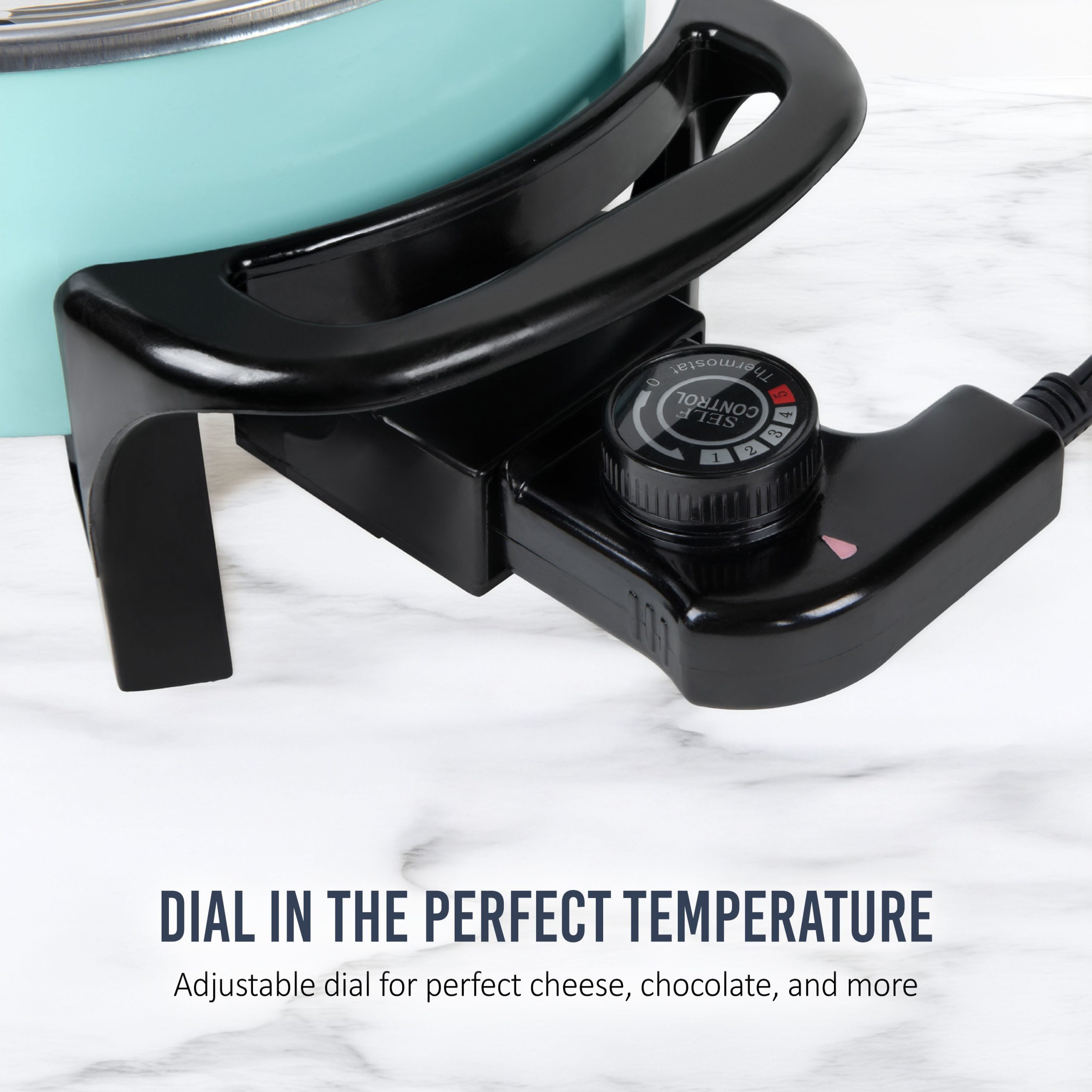 Nostalgia 12-Cup Electric Fondue Pot. Aqua - Image 5