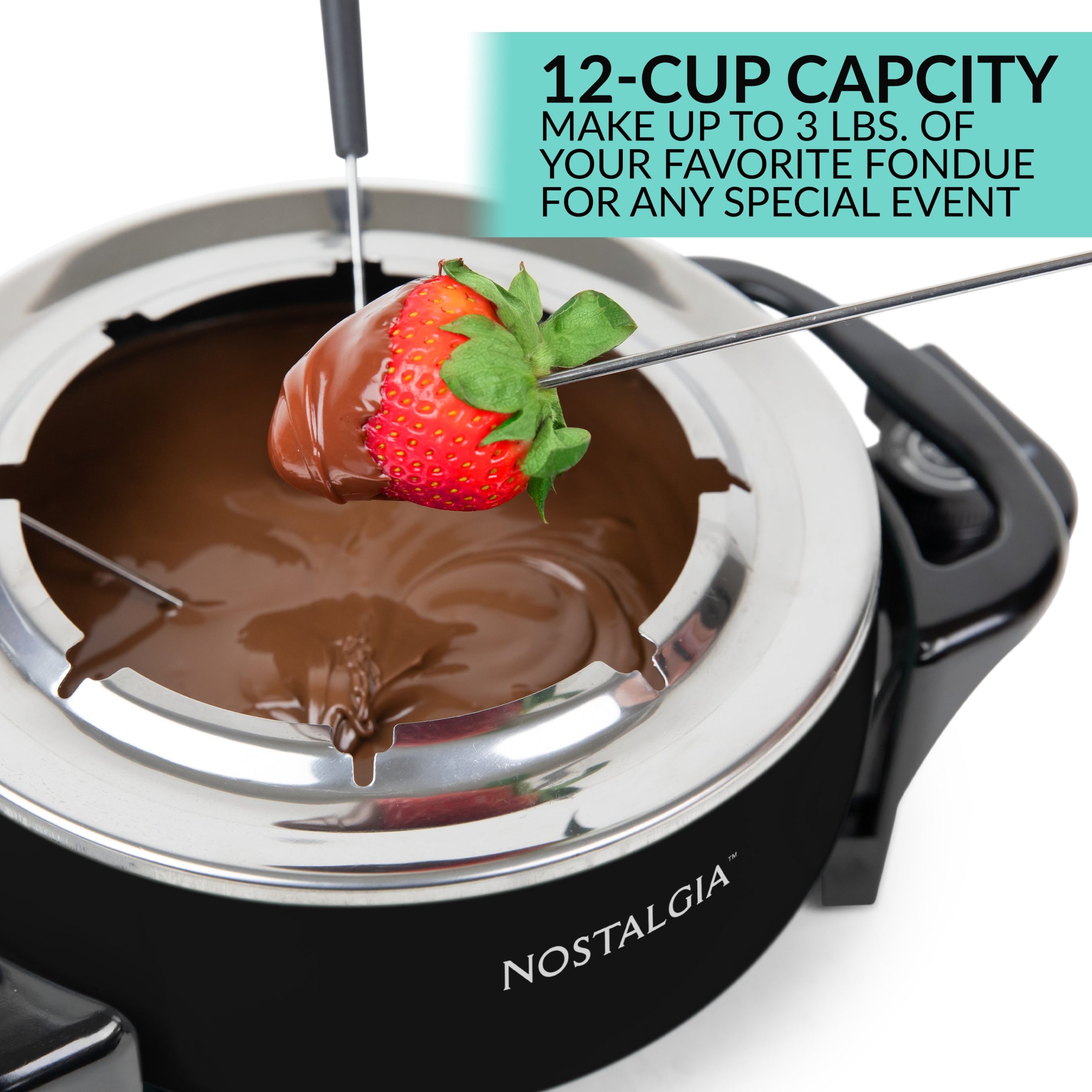 12-Cup Electric Fondue Pot. Black - Image 2