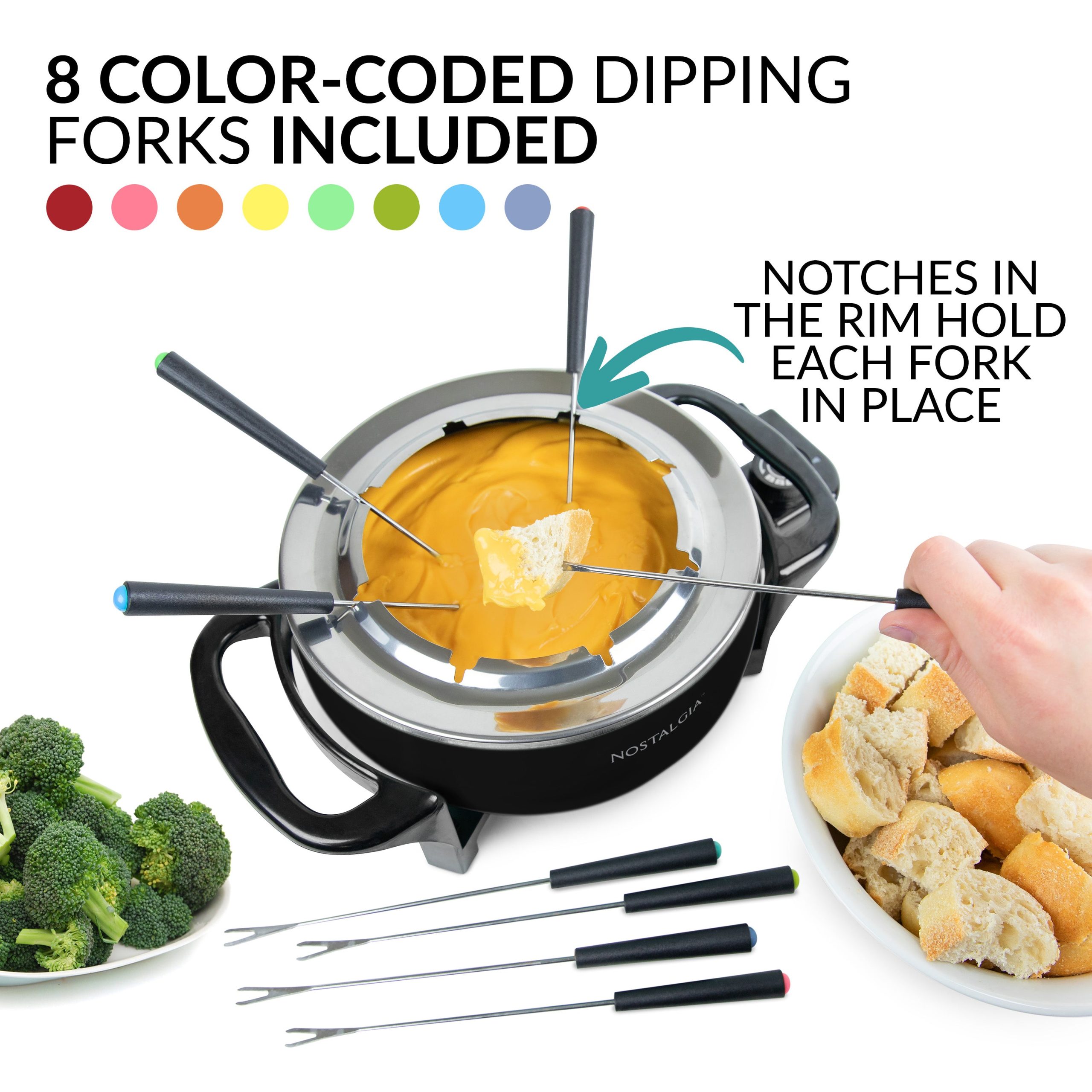 12-Cup Electric Fondue Pot. Black - Image 3