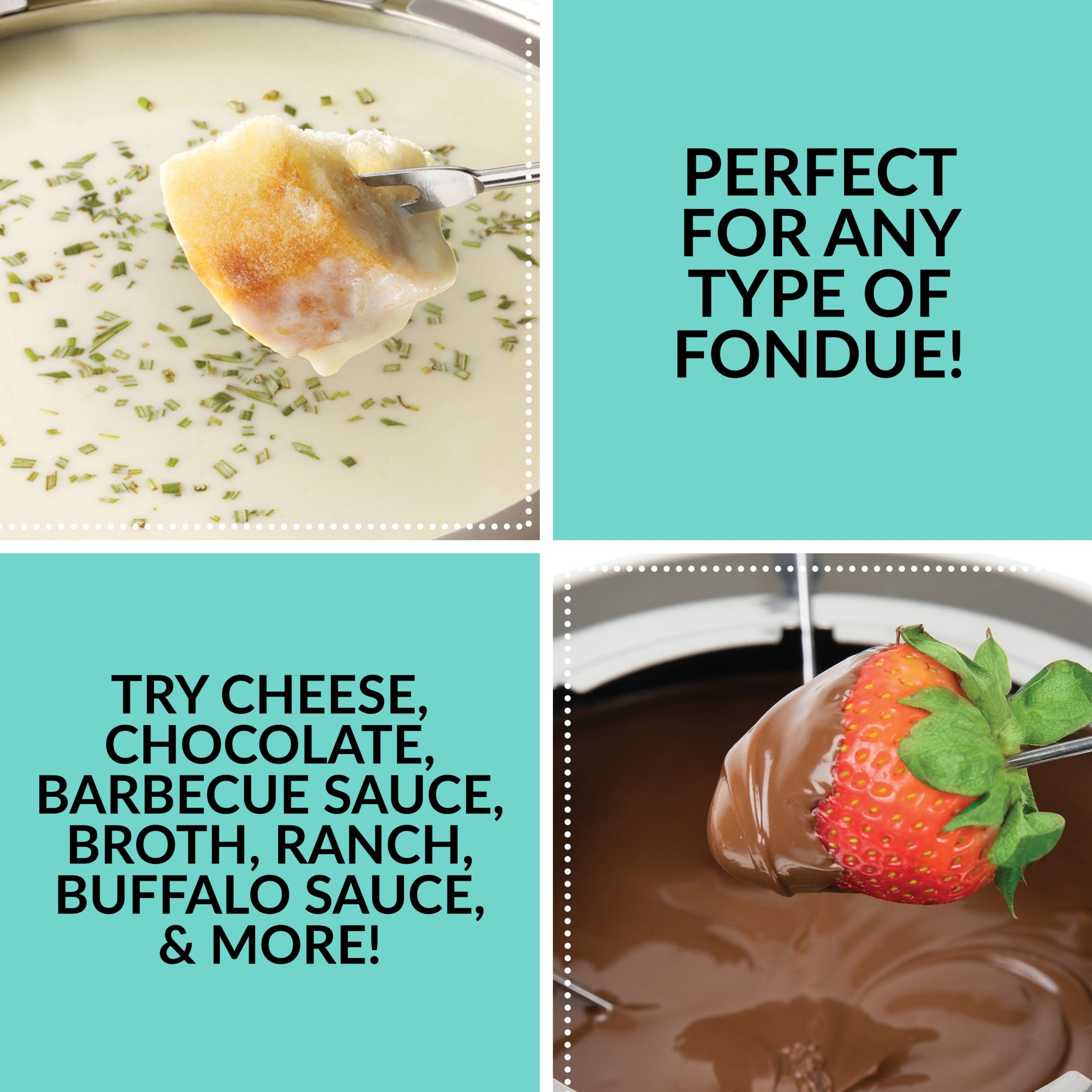 12-Cup Electric Fondue Pot. Black - Image 8