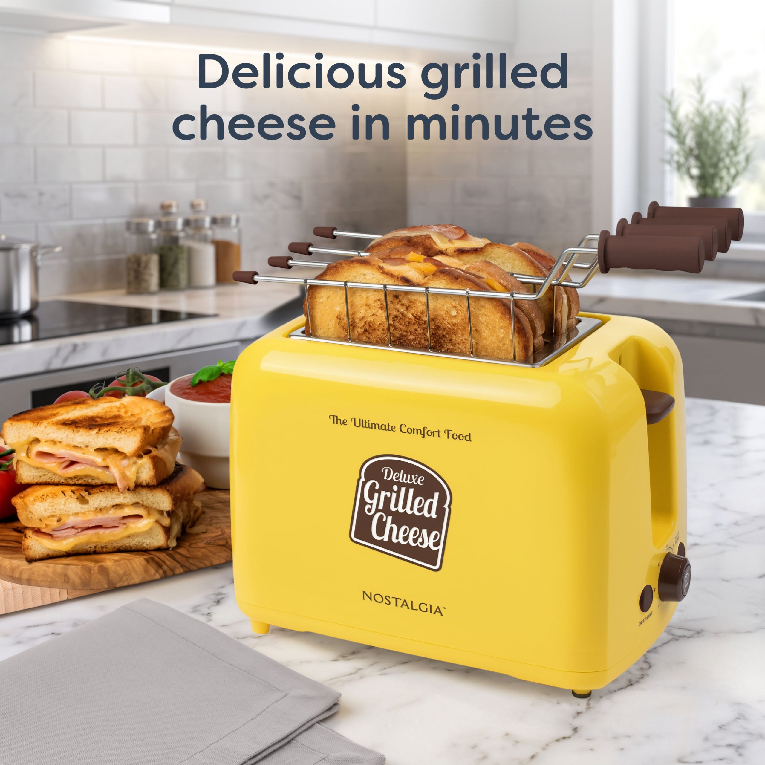 Deluxe Grilled Cheese Sandwich Toaster with Toasting Baskets with Extra Wide Slots - Image 2