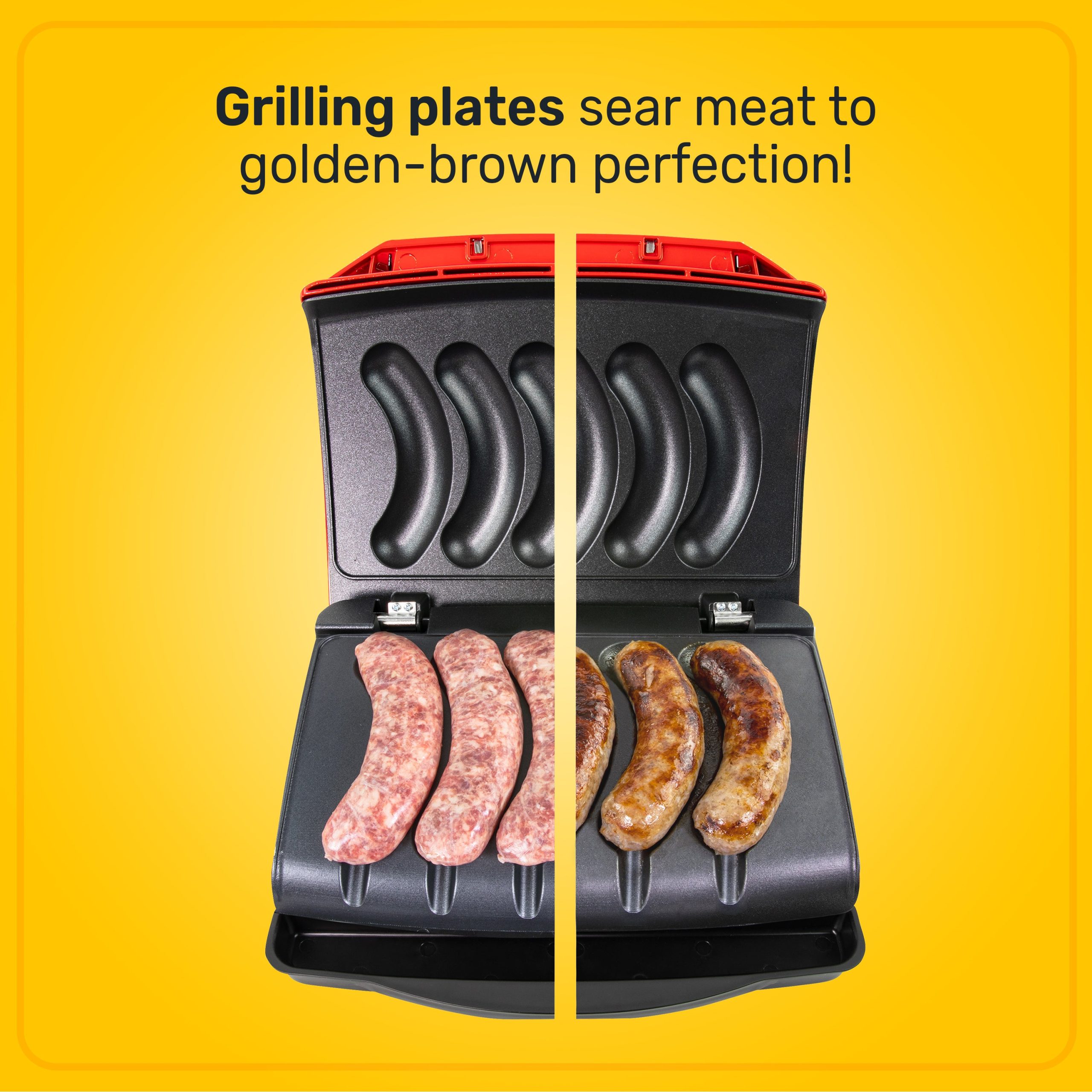 Nostalgia Game Day Sausage and Brat 5 Link Electric Grill with Oil Drip Tray - Image 6