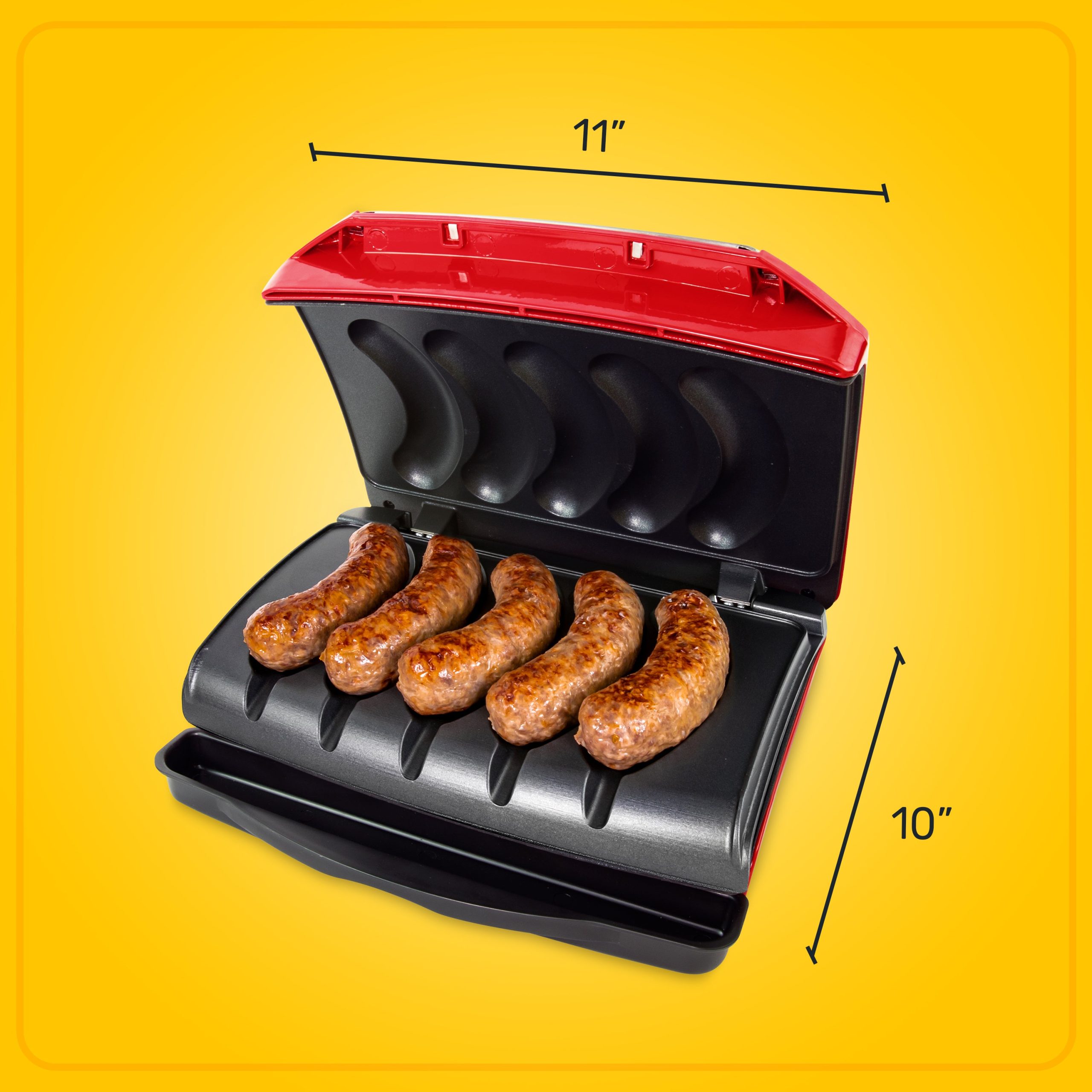 Nostalgia Game Day Sausage and Brat 5 Link Electric Grill with Oil Drip Tray - Image 8