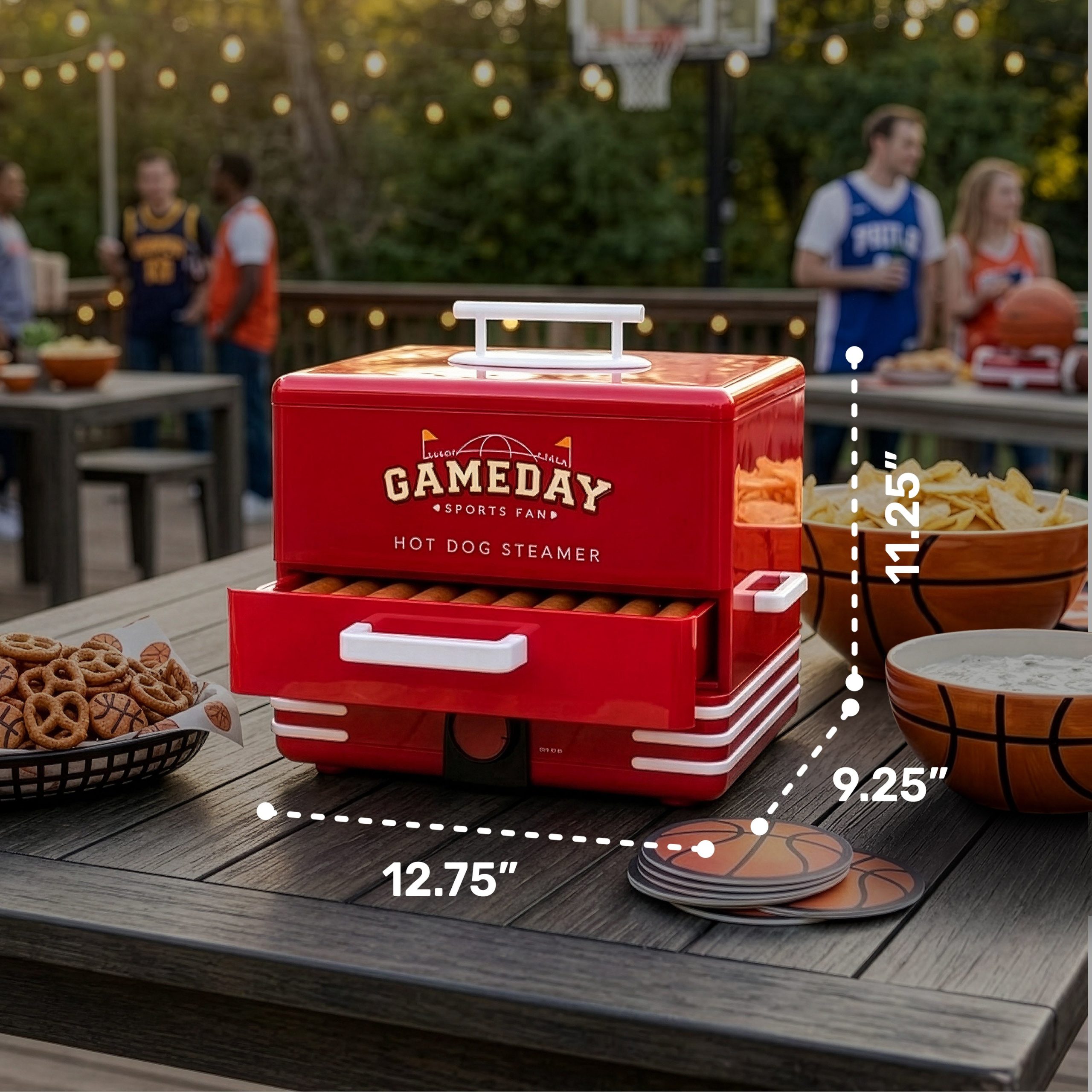 Nostalgia Game Day Hot Dog Steamer and Bun Warmer - Image 5