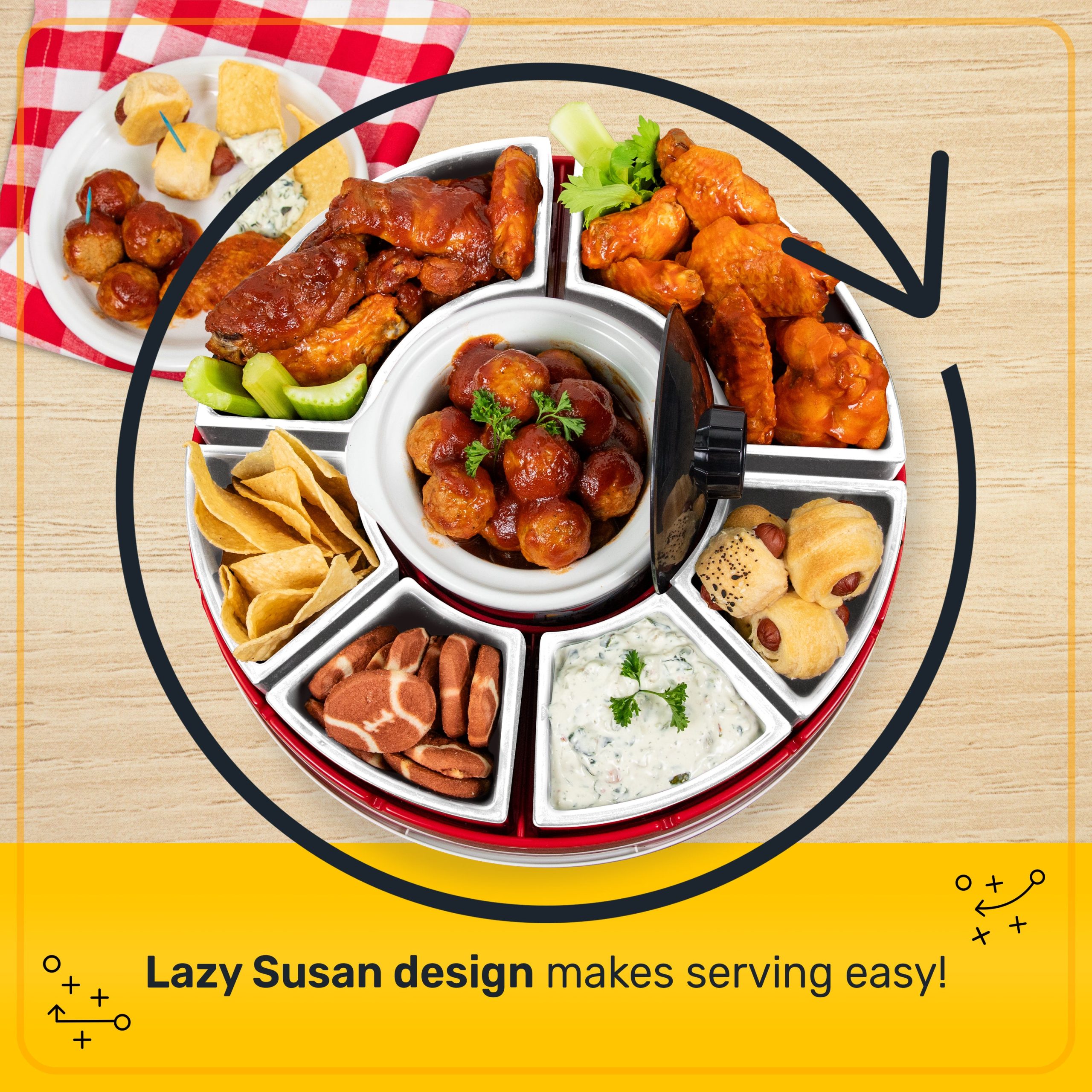 Game Day Lazy Susan Appetizer Server - Image 3