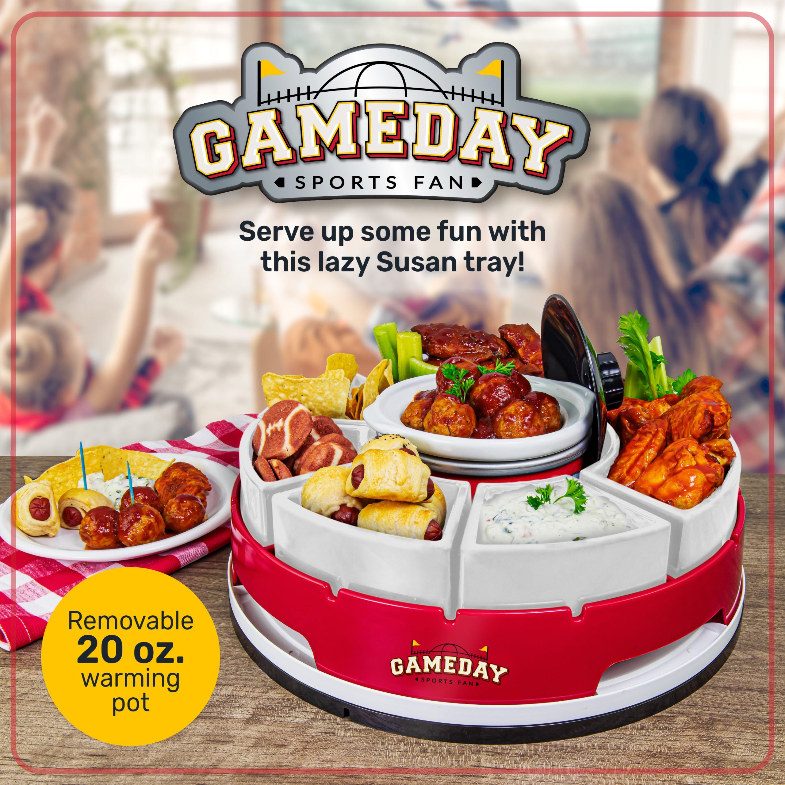 Game Day Lazy Susan Appetizer Server - Image 2