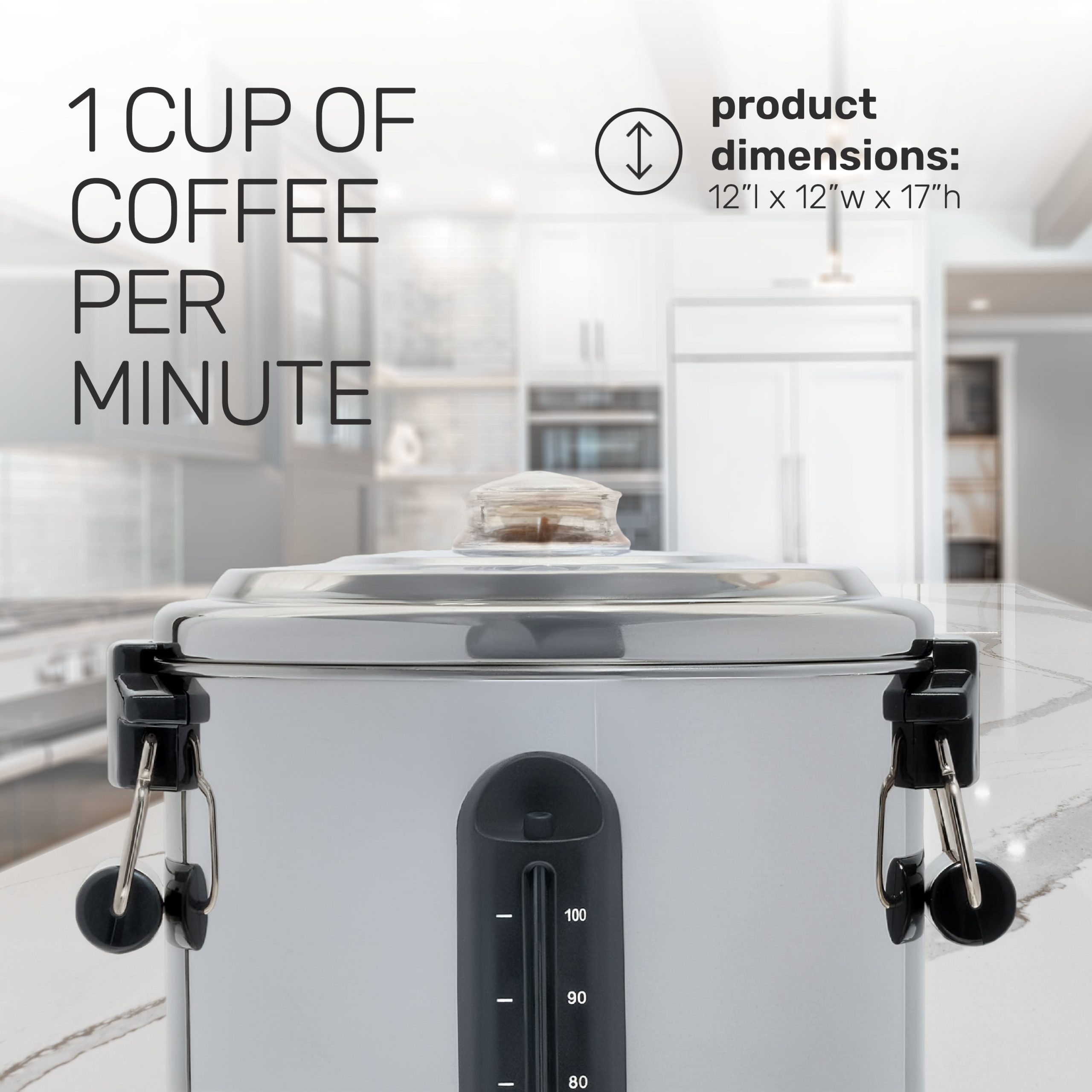 HomeCraft™ Quick-Brewing 1500-Watt Automatic 100-Cup Coffee Urn. Stainless Steel - Image 3
