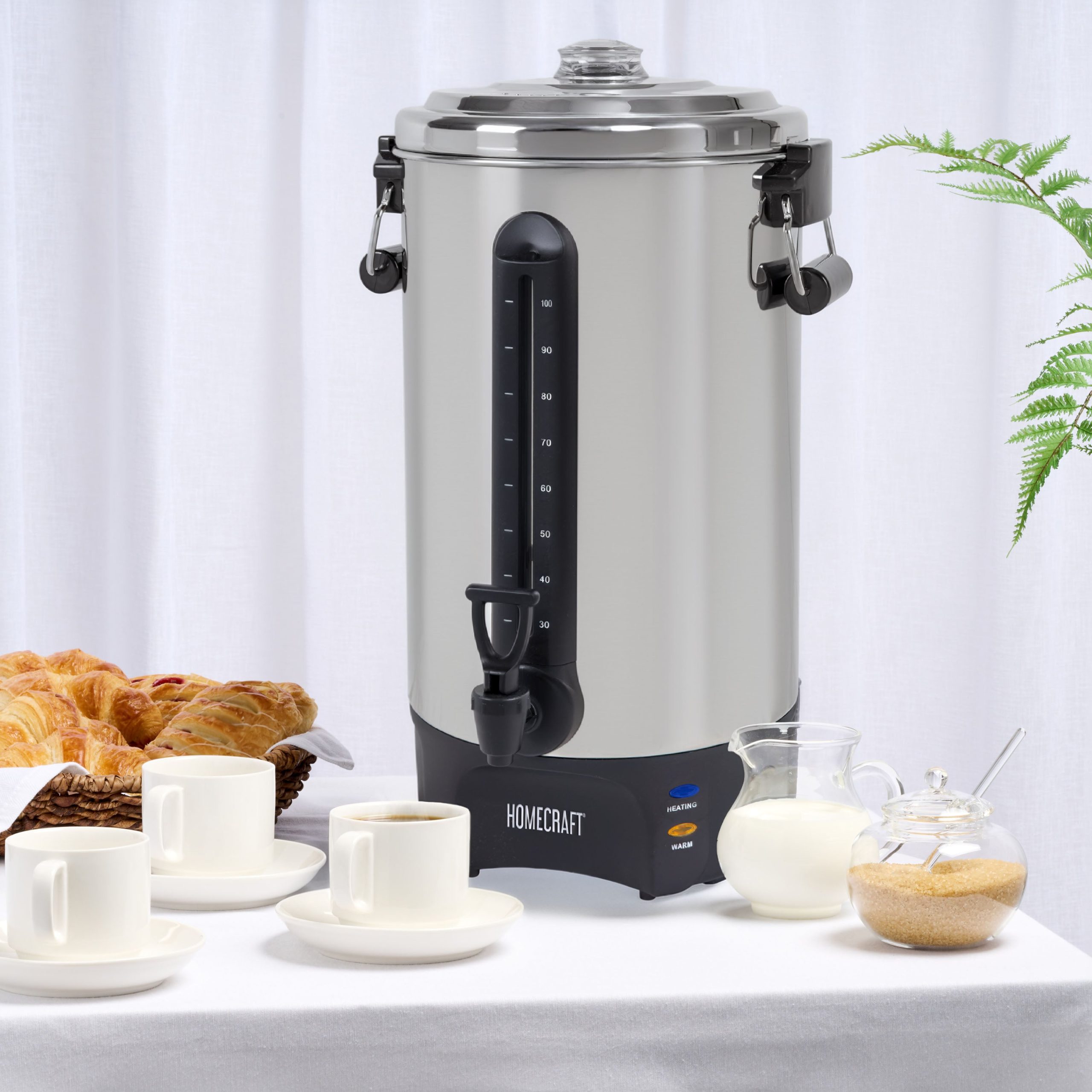 HomeCraft™ Quick-Brewing 1500-Watt Automatic 100-Cup Coffee Urn. Stainless Steel - Image 7