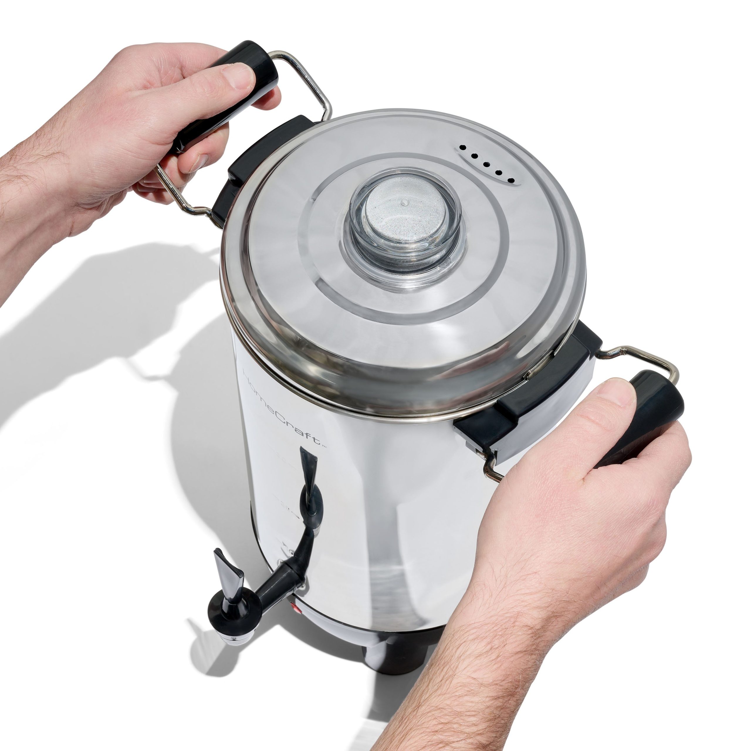 HomeCraft Quick-Brewing 1000-Watt Automatic 30-Cup Coffee Urn - Stainless Steel - Image 8