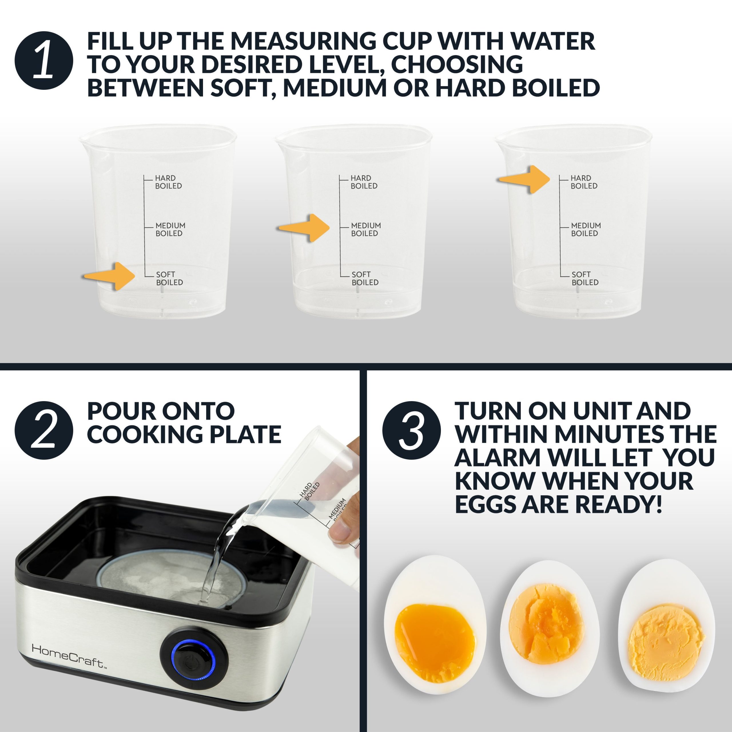 HomeCraft 8-Egg Cooker with Buzzer - Image 4