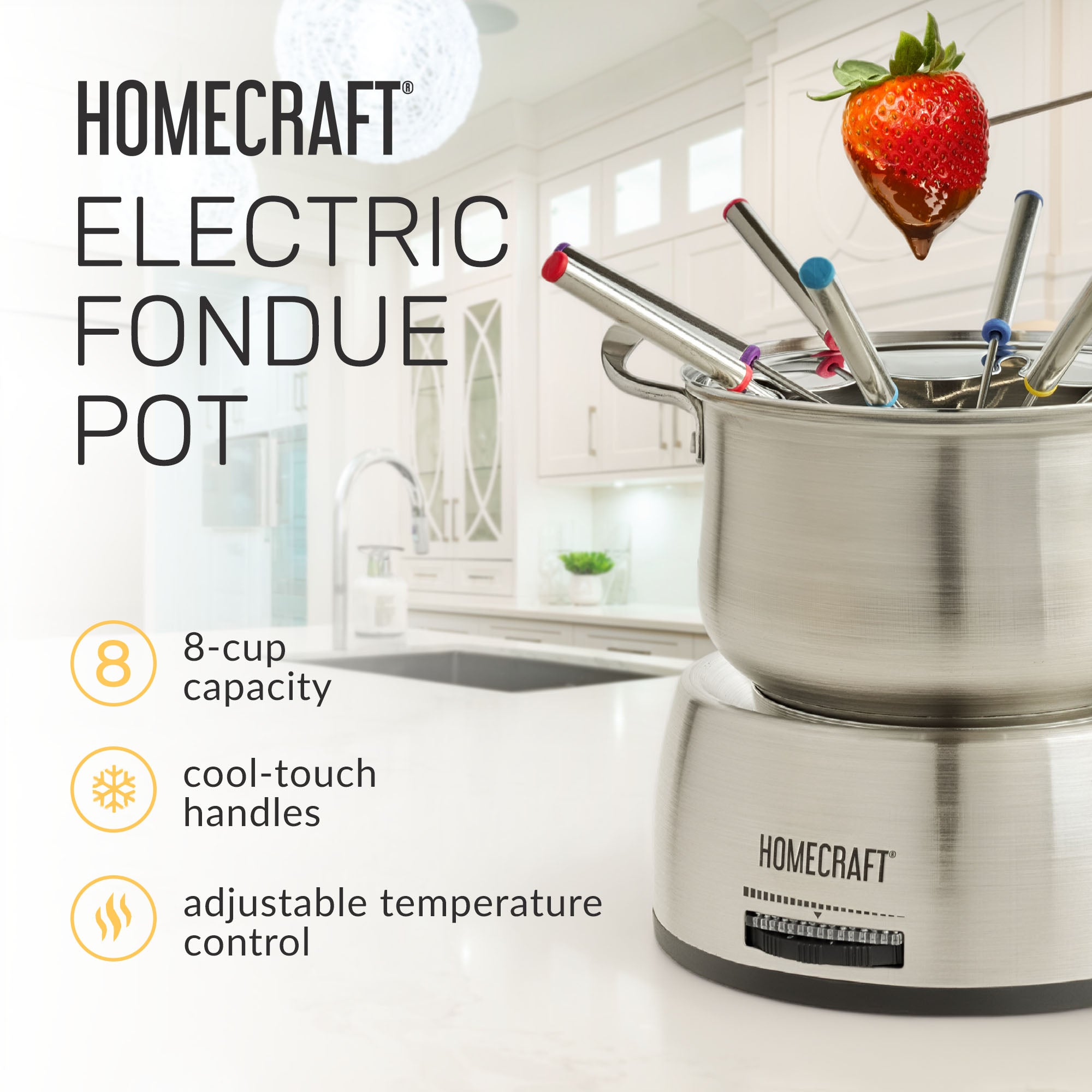 HomeCraft™ 8-Cup Electric Fondue Set - Image 2
