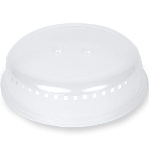 HomeCraft 10-Inch Microwave Plate Cover Shield with Insert Handles & Ventilation. Clear