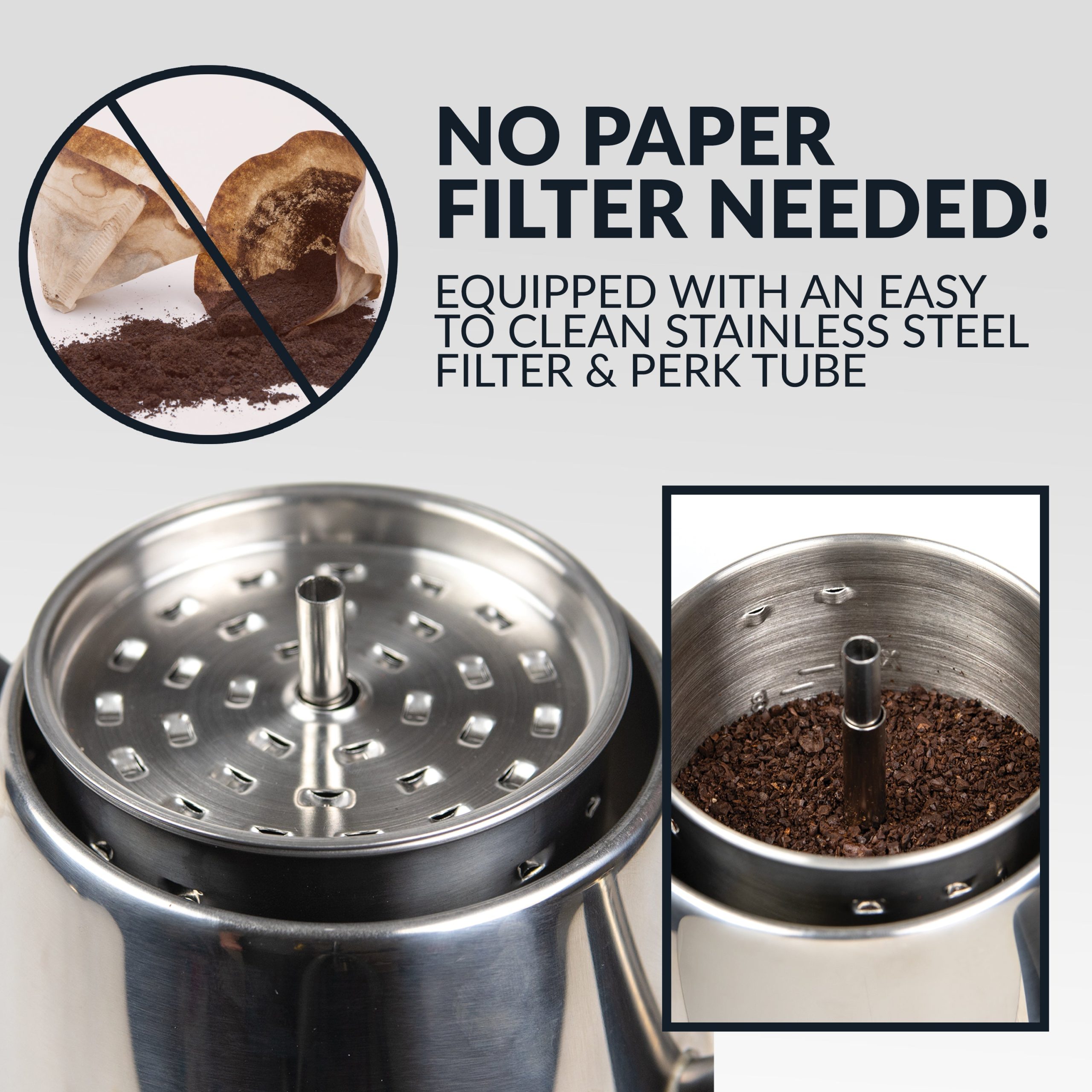 HomeCraft 10-Cup Stainless Steel Coffee Percolator - Image 8