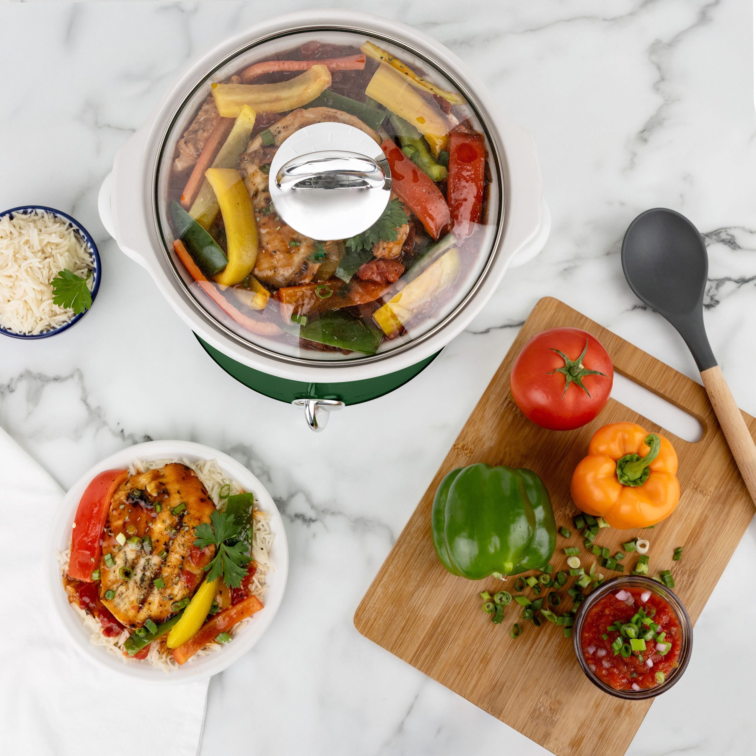 Homecraft 4 Qt Round Slow Cooker - Hunter Green - Image 2