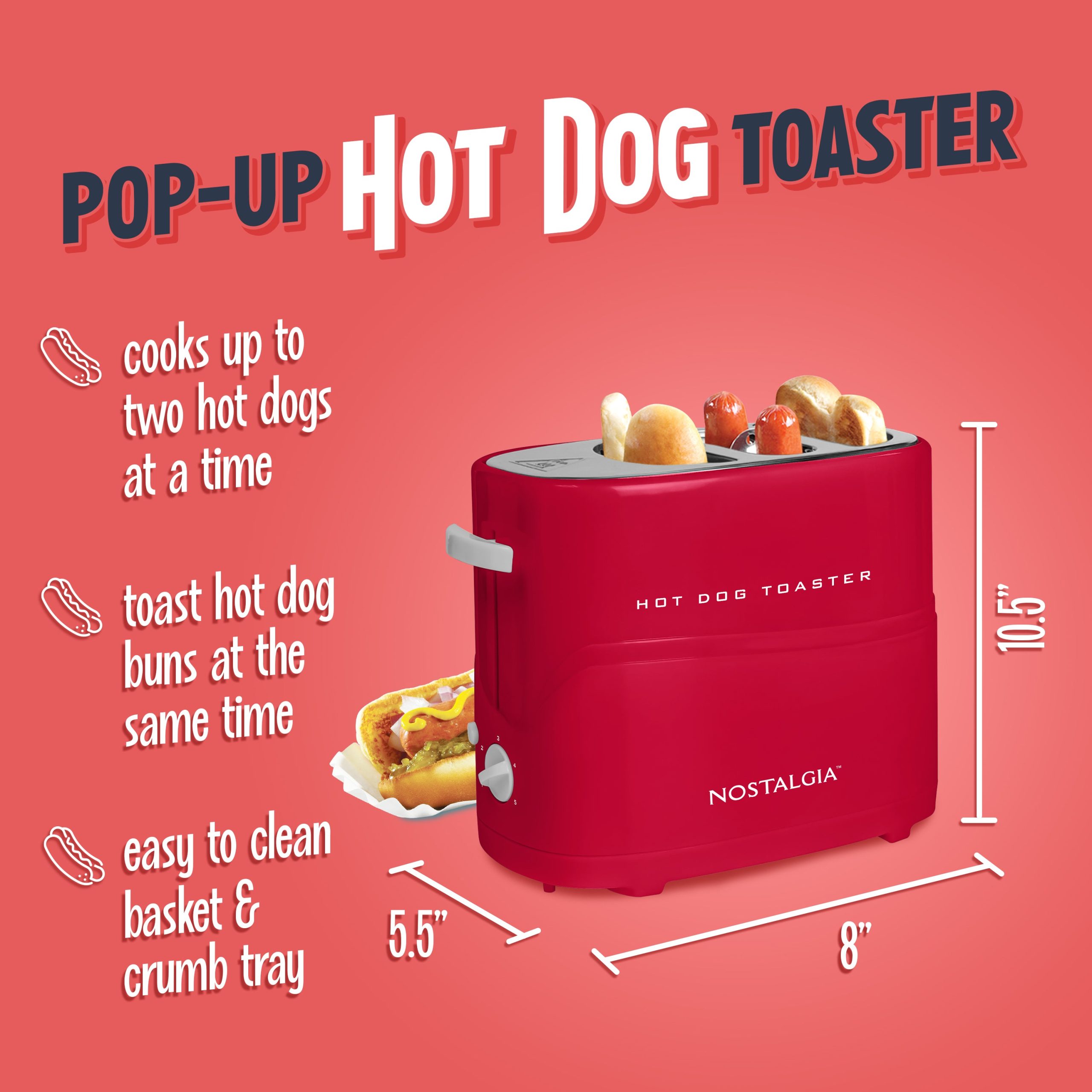 Nostalgia Pop-Up Hot Dog Toaster - Image 2