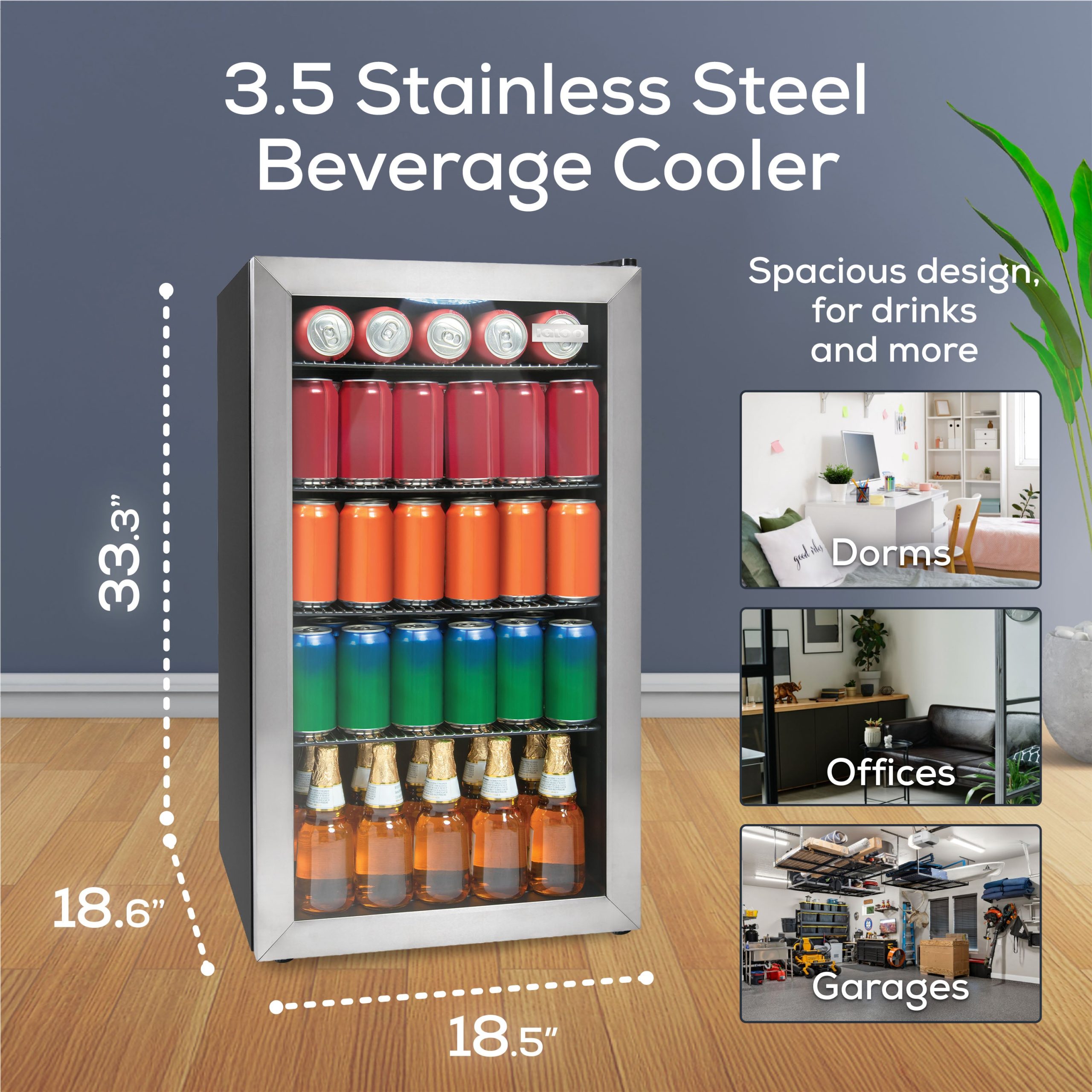 Igloo 3.5 Cu. Ft. Stainless-Steel Beverage Cooler - Image 2